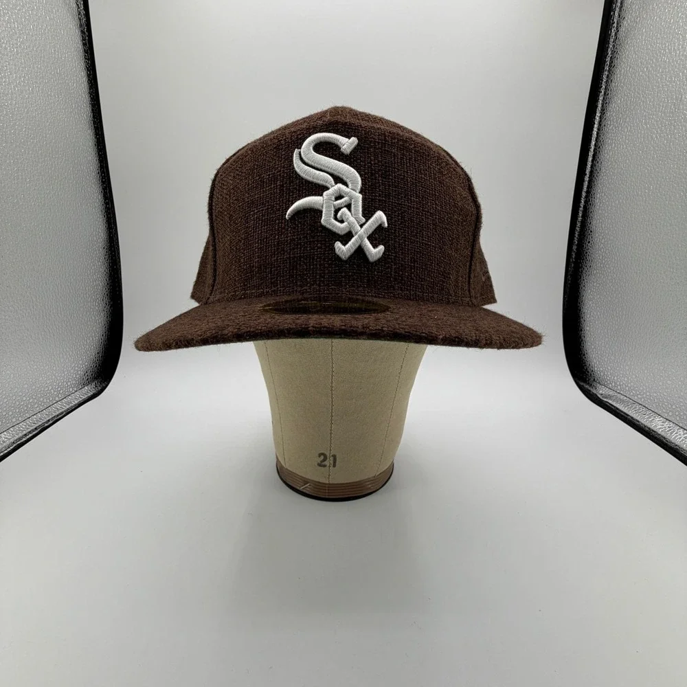 Chicago White Sox Hat New Era 59Fifty Hemp Linen Split Panel Fitted Sz 7 1/2 NEW